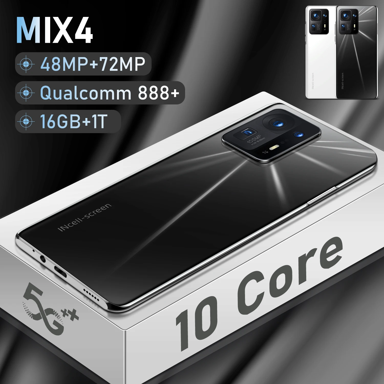 Global Original MIX4 Android Smartphone 16GB+1TB Mobile Phone 10 Core Celulares 48+72MP HD Camera phone Smart Phones | Мобильные