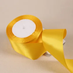 Elegant Sky Blue Satin Ribbon for Gift Wrapping and Event Decoration (Golden Yellow)