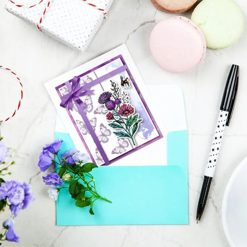 Flower Branch Plant Clear Stamps for Cards Making Flowers and Grass Silicone Clear Stamp Seals Transparent Stamps Clear Stamps Clear Rubber Stamps 1pc