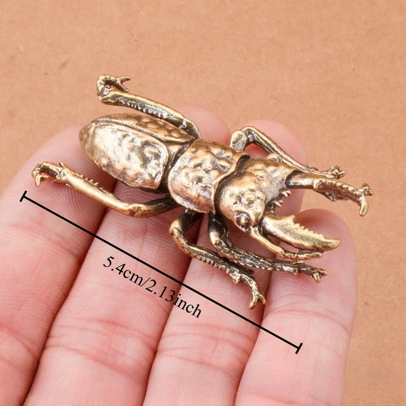 Enchanting Solid Brass Beetle Ornaments - Whimsical Unicorn Fairy Copper Insects
