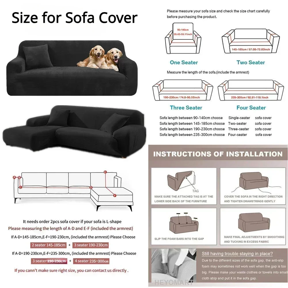 Stretch Sofa Cover Cushion Couch Armchair Covers Thick &Washable Soft Velvet Slipcover Furniture Protector for Dogs,Pets&Kids 5