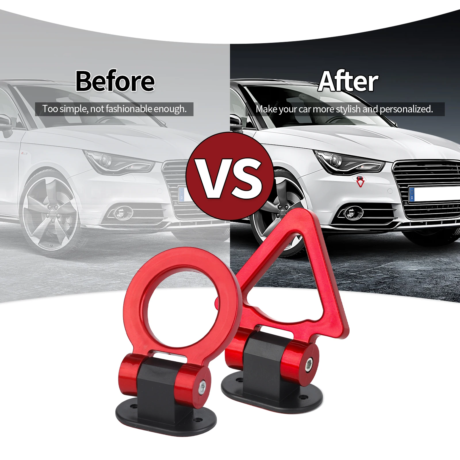 Trailer Hook Sticker JDM Universal Car Styling Sticker Tralier Tow Hook Kit ABS Simulation Racing Bumper 37