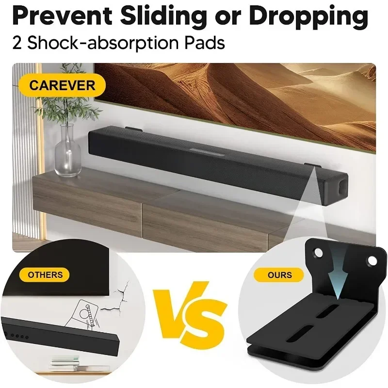 

Sound Bar Mounts Wall Brackets - Easy to Install Anti-Drop Wall Shelf Holder, Universal Soundbar Speaker Mounting Bracket