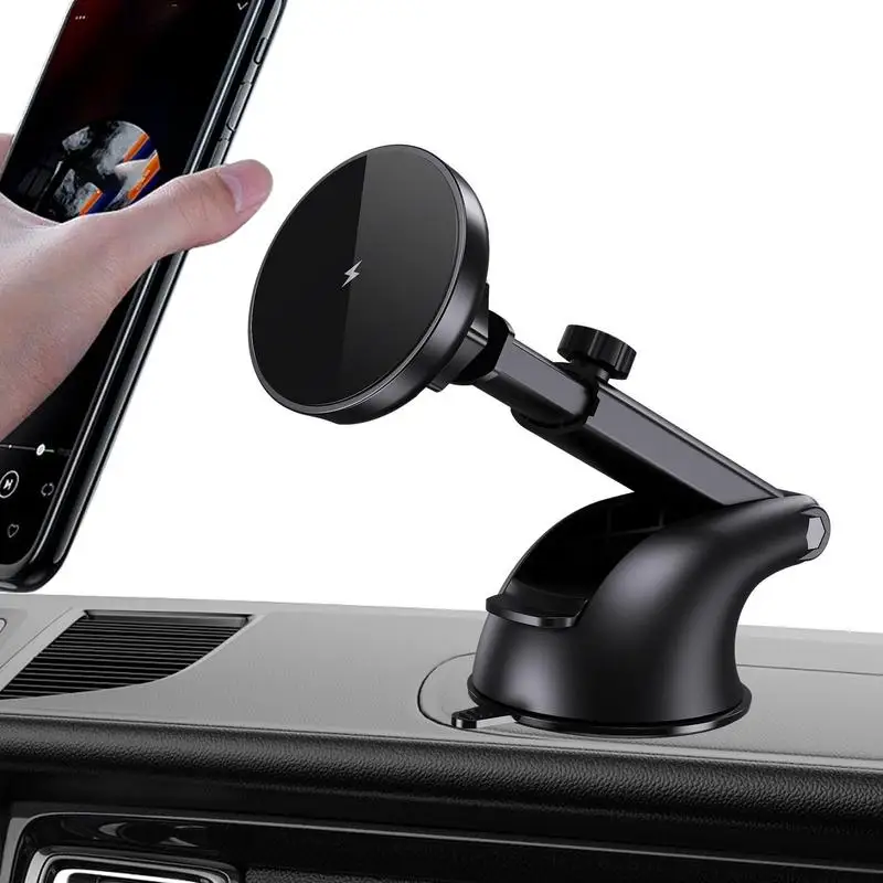 

Magnetic Car Phone Holder 15W Wireless Fast Charging 360 Degree Adjustable Dashboard Cell Phone Mount Car Interior Accessories