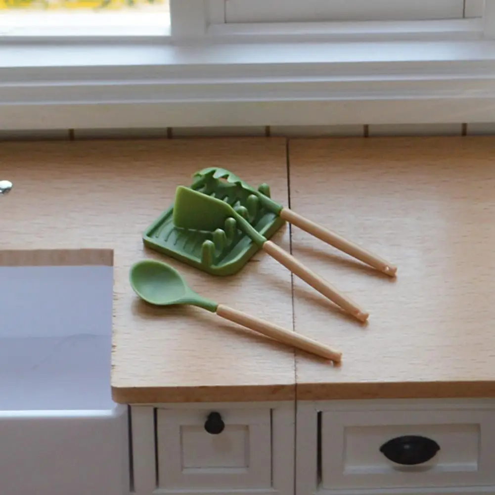 

Miniature Toys 1 Set Ingenious Mini Multifunctional Doll House Kitchen Spatula Models Ornament