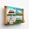 Middle East Saudi Arabia Fridge Magnet Bahrain Dammam Madinah Makkah Buraydah Tourism Decoration Resin Refrigerator Sticker 3