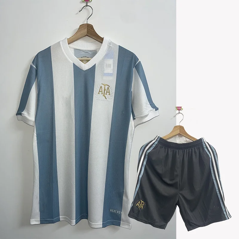 Classic Argentina 50th Anniversary Jersey Commemorative Edition No. 10 Messi National Team Fan Edition Adult Football Suit Set