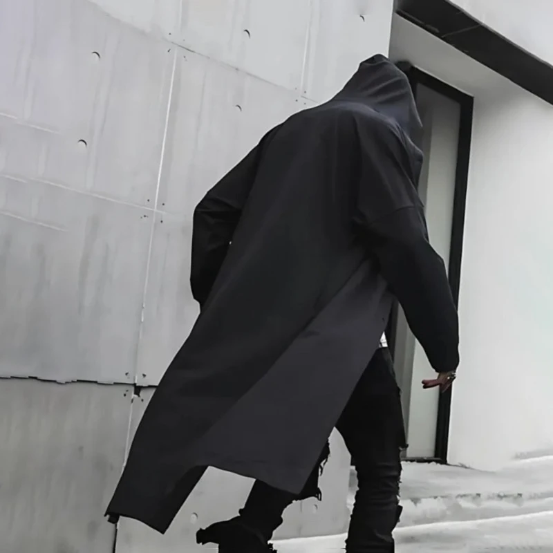 HKSH Spring Autumn New Men Tide Darkwear Halloween Cosplay Windbreaker Cloak Wizard Witch Punk Fashion Hooded Chic Trench HK4020