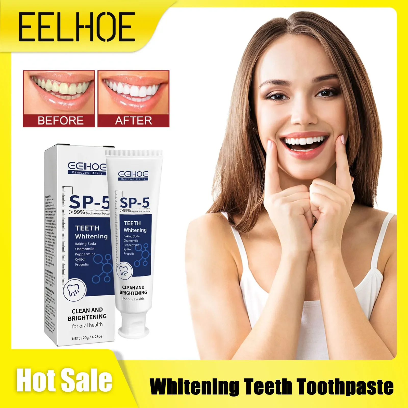 

Whitening Stain Removal Toothpaste Improve Yellow Teeth Eliminate Bad Breath Repair Gingival Anti Bleeding Cleaning Oral Care