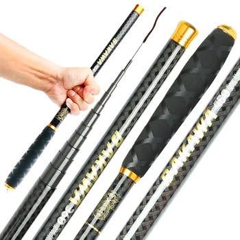 BAKAWA Ultralight Carbon Fishing Rods 1.8M-7.2M Portable Telescopic Travel Mini Stream Feeder Pole Hard Pesca Carp Freshwater 2