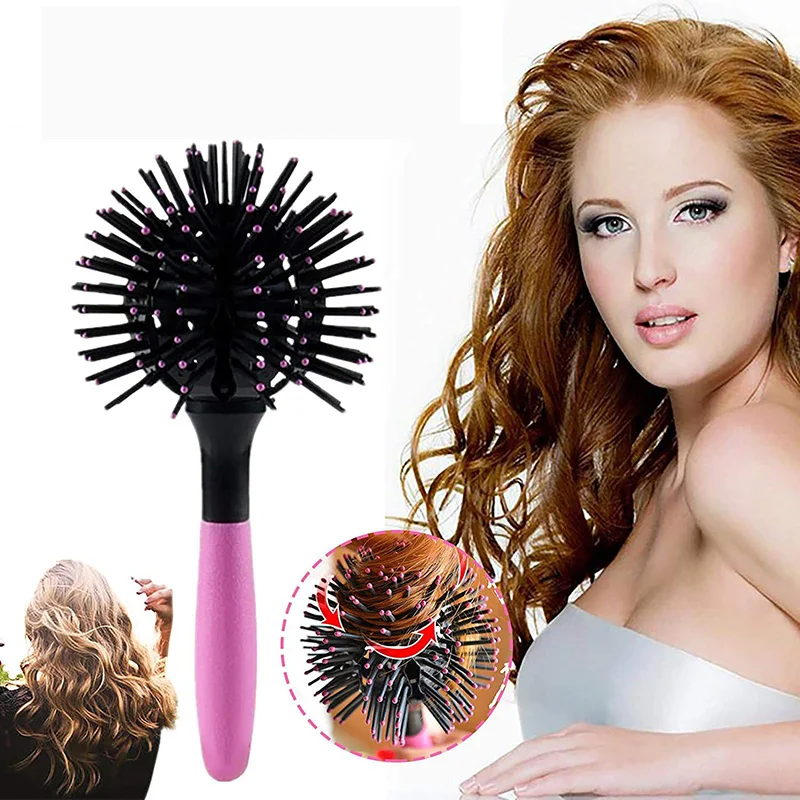 3d Magic Round Sphere Hair Brush Comb Professional 360 Degree Ball Hairstyle  Styling Tool Salon Heat Resistant Hairbrush - Combs - AliExpress