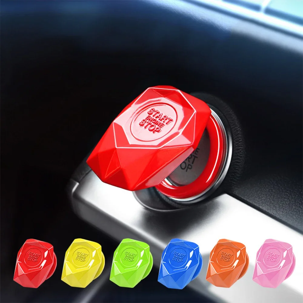 Car Start Button Cover Universal Engine Start Stop Switch Decoration Sticky Interior Ring