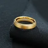 5mm Men's Black Tungsten Carbide Ring Engagement Rings Gold Color Design Matte Brushed Wedding Band Rings Anillos US 2