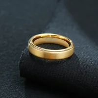 5mm Men's Black Tungsten Carbide Ring Engagement Rings Gold Color Design Matte Brushed Wedding Band Rings Anillos US 2