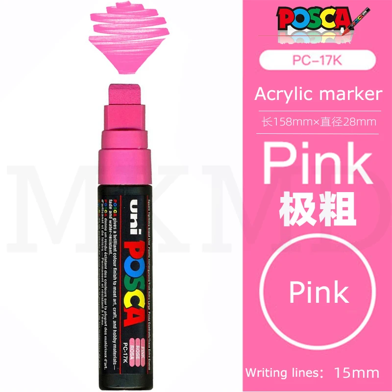 Uni Posca Markers PC-17K Acrylic Paint Pens Plumones Marcadores 15MM  Writing Line Waterborne Advertising Graffiti Art Supplies
