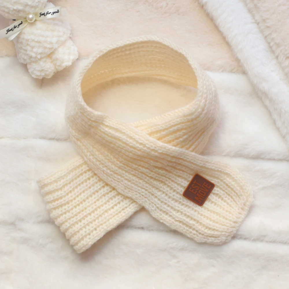 2Pcs Kids Winter Warm Scarf, Solid Color Knitted Shawl, Warm Accessory, Suitable for 2-6 Years Old Boys and Girls Daily Wear