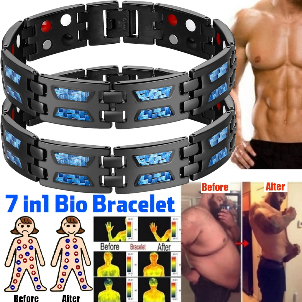 Braceletenaciermagntiquepourhommesetfemmessoinsdesantperte