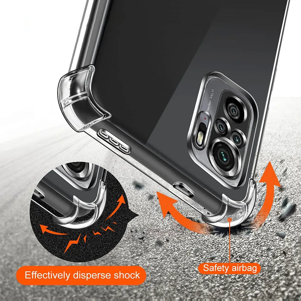 Phone Case 3D Airbag Shockproof Silicone For Xiaomi Redmi Note 10 Pro Max Note 10s 10T 10 Pro 4G 5G