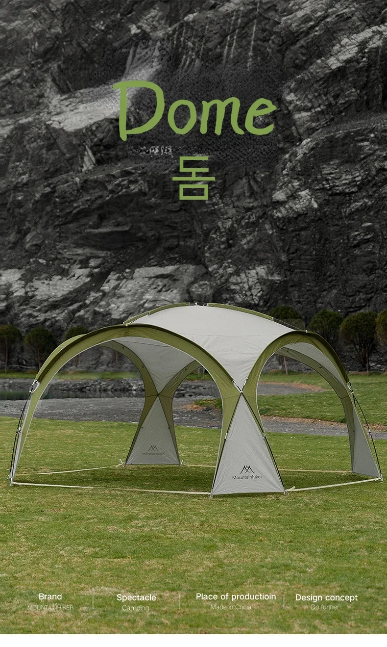 Mighty Dome Tent For Eight To Ten With Silver Coated Fabric Sun Shield