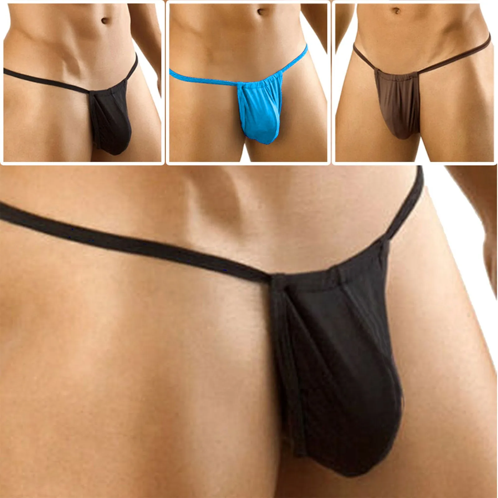 

Fashion Men'S Thong New Men T-Back Thin Thong Low-Waisted Underpants Sexy Comfortable Underwear 2023 Tanga Hombre Jockstrap Men