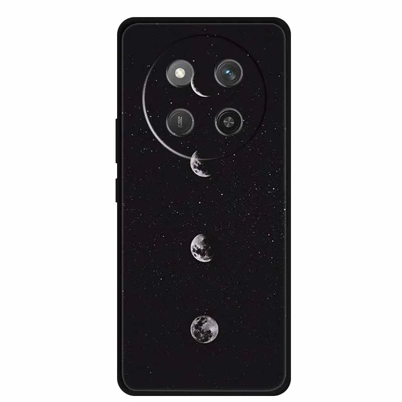 Cartoon Painted Soft Black Silicone Back Cover