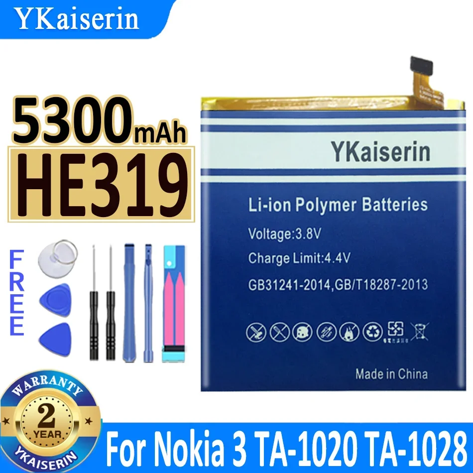 

5300mAh YKaiserin Battery For Nokia 3 For Nokia3 TA-1020 TA-1028 TA-1032 TA-1038 Bateria