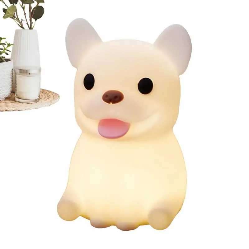 

Bedroom Night Light Cute Dog Decorative Lamps Nursery Lights Tap LED Nightstand Light Rechargeable Atmosphere Light For Bedroom