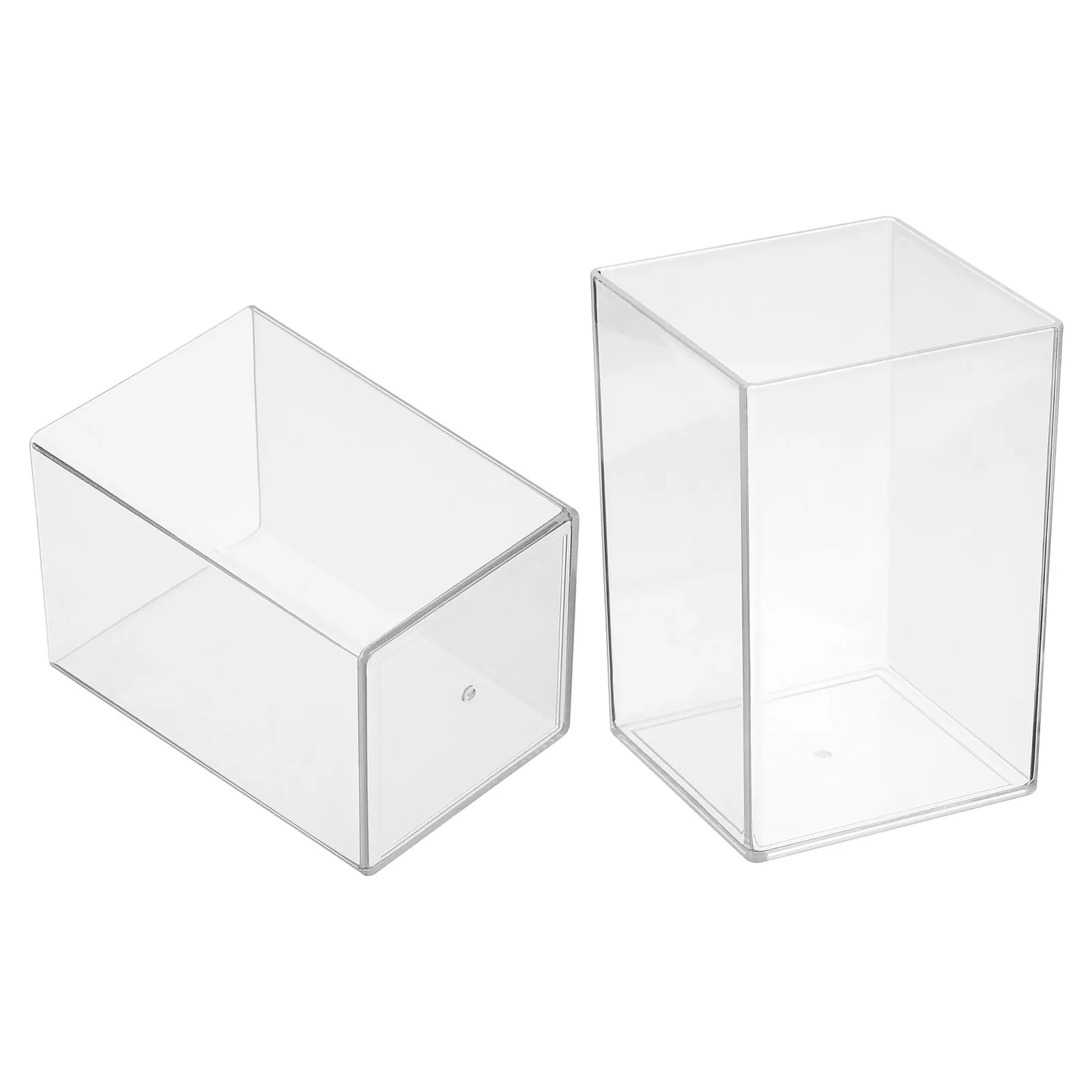 Acrylic Pen Holder Makeup Brush Clear Holder Desktop Pencil Organizer Pencil Cup Stationery Box Office Organizer Accessories