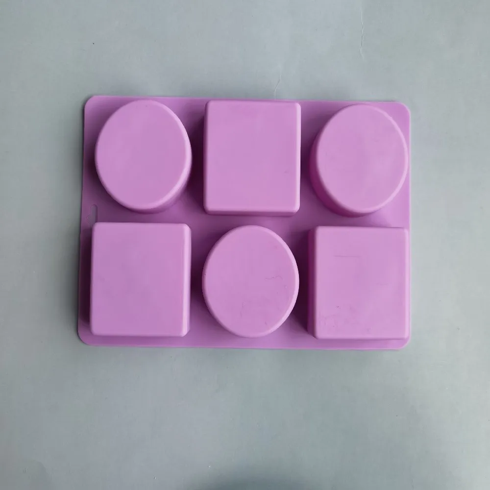 6 Cavity Oval Square Soap Mold Silicone Handmade Craft Soap Making Various Plant Leaves Bathing Tools