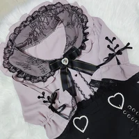Kawaii Women Shirts Jirai Kei Lolita Y2K Cute Japanese Style Blouse Elegant Long Sleeve Sweet Tops Casual Aesthetic Shirt 2024