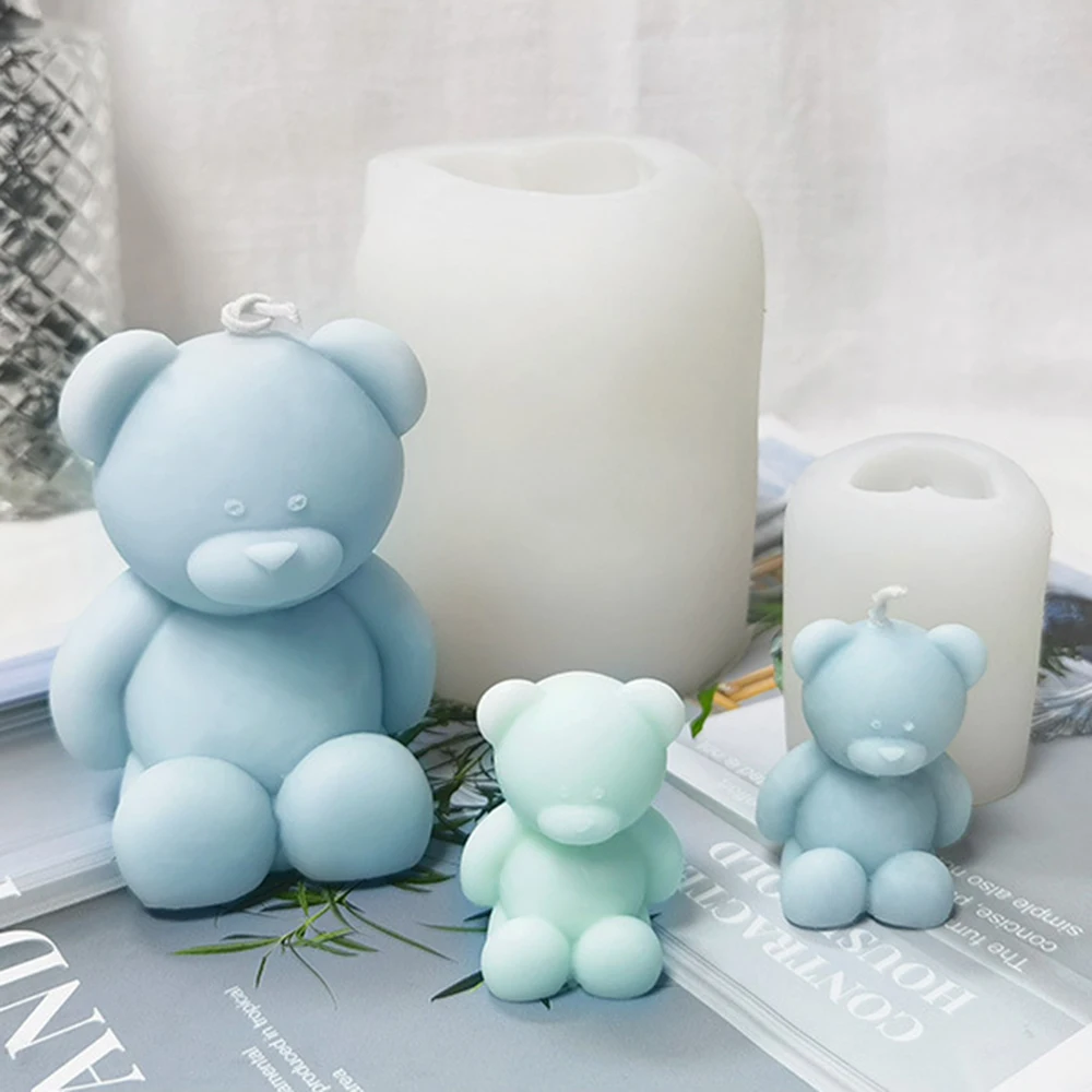 Cute Bear Silicone Mold Mini bear mold for Candle Making DIY Candle Mold Aromatherapy Plaster Soap Home Decor Gifts