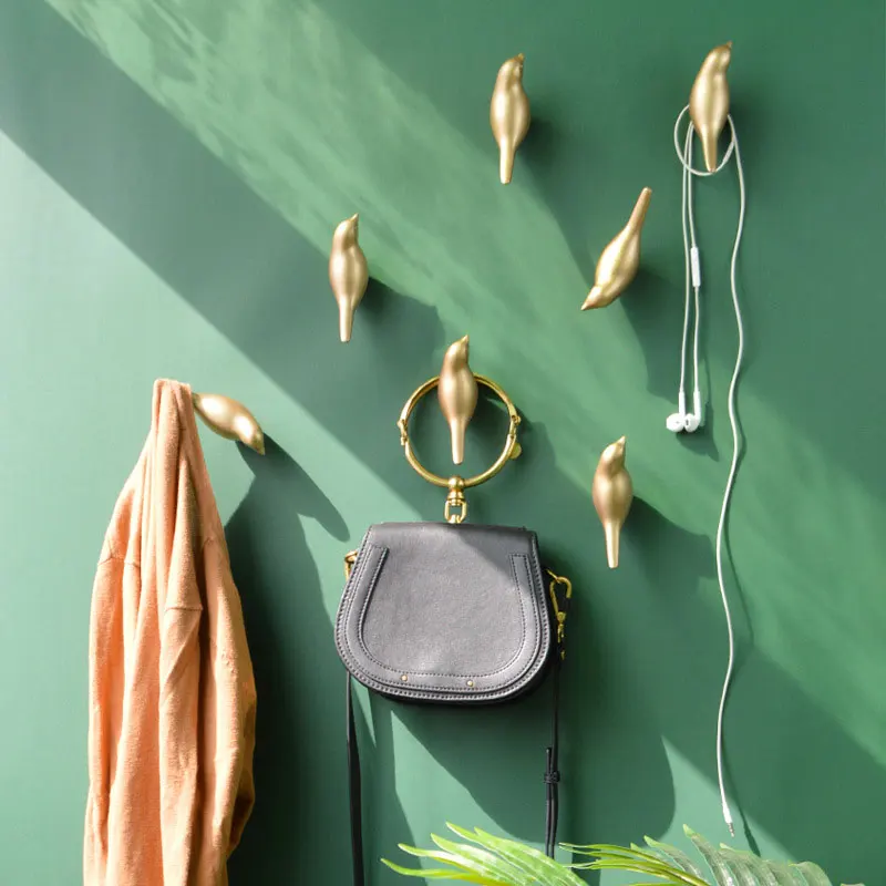 

Creative Bird Hook Multi-Function Wall Hanging Door Decoration Coat Shelf Key Clothes Hanger Storage Rack Punching Organizer