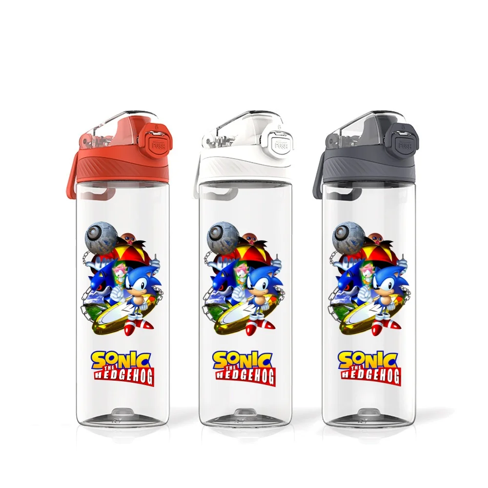 thumbnail image 1 of Taza de agua deportiva para niños con diseño de erizo sónico súper caliente, de material Tritan, para exteriores, de gran capacidad, 620 ml, regalo, 1 of 5