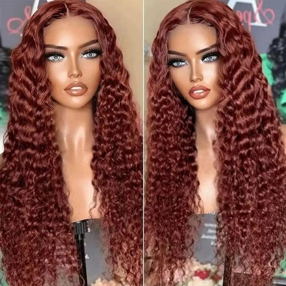 Brown Frontal Wig Red Hot Brown Hair Women|reddish Brown Deep Wave