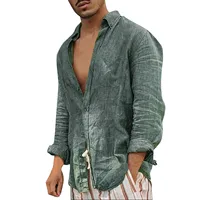 Fashion Shirts For Men 2023 Linen Shirts For Men Ultrathin Casual Button Down Shirts Long Sleeve Beach Shirt Hawaiianss Top - Image 5