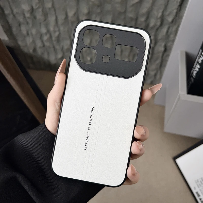 Luxury PU Leather Soft TPU Bumper Back Minimalist Phone Case