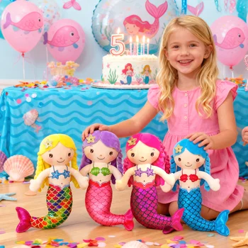 Cute Mermaid Soft Plush Doll Toy - Perfect Birthday and Christmas Gift for Kid, Ideal for Children's Play and Sea Life Lovers 1