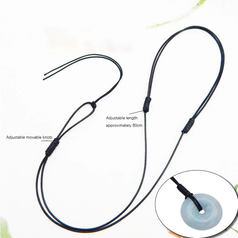 Description Picture 2 of item1/10pcs 1/1.5/2mm Adjustable Choker Necklace Genuine Black Wax Leather Knot Sliding Cord For Jewelry Making Supplies Wholesale