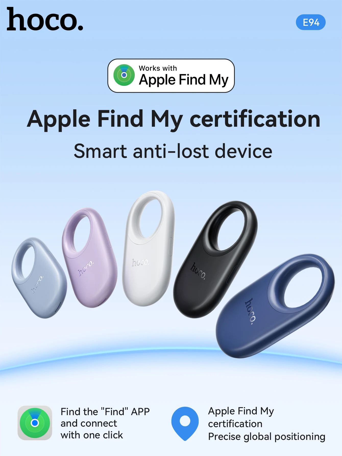 E94 Airtag Pet Tracker - Smart GPS Key Finder for Kids  Elderly