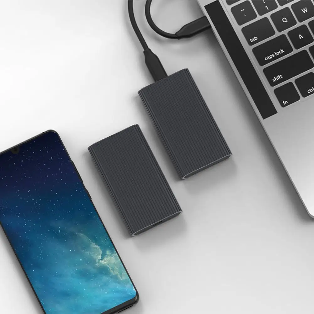 MSATA to Type-C SSD Box External Solid State Drive Enclosure USB Type-C Adapter SSD Box MSATA Solid State Drive Case