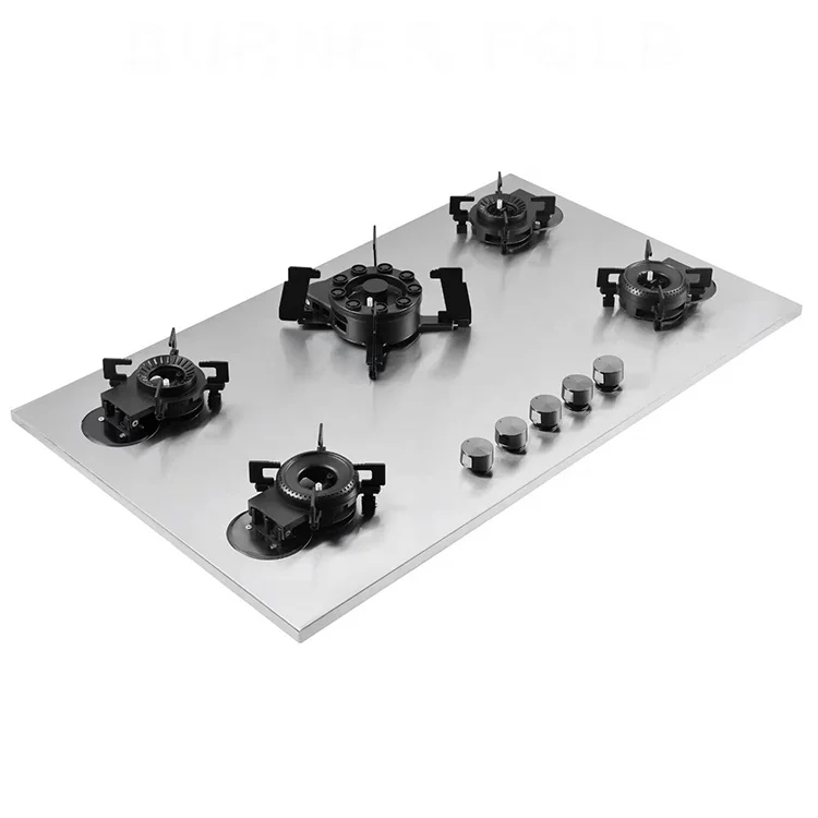Magic Fold Burner High-power 5 burner Gas Stove Stainless Steel Top Built-in Gas Cooker 1