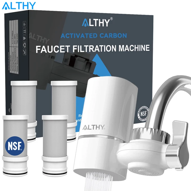 ALTHY Faucet Tap Water Filter เครื่องกรองระบบลดสารตะกั่ว คลอรีน และรสชาติไม่ดี NSF Certified 320-Gallon Kitchen 1
