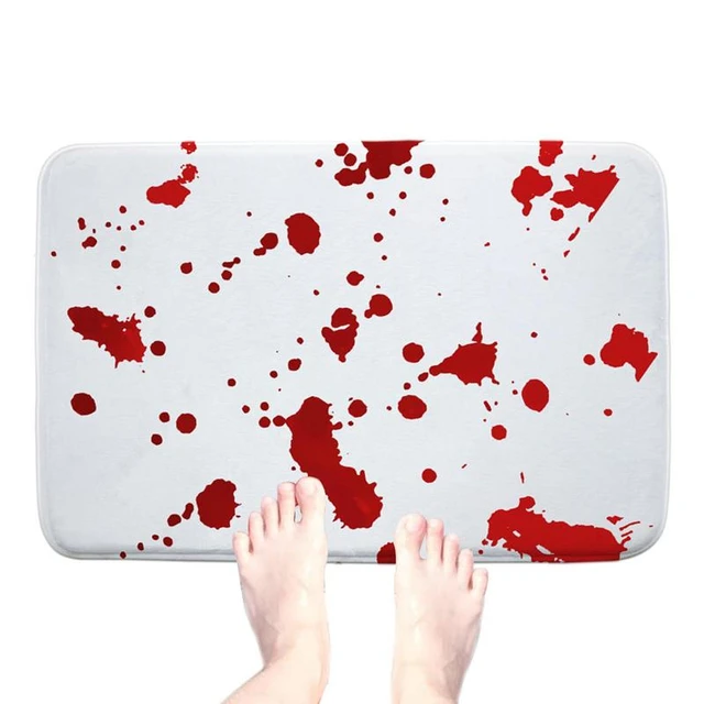 Blood Bath Mat Footprints Rugs Towel Bath Floor Mat Horror Bloody