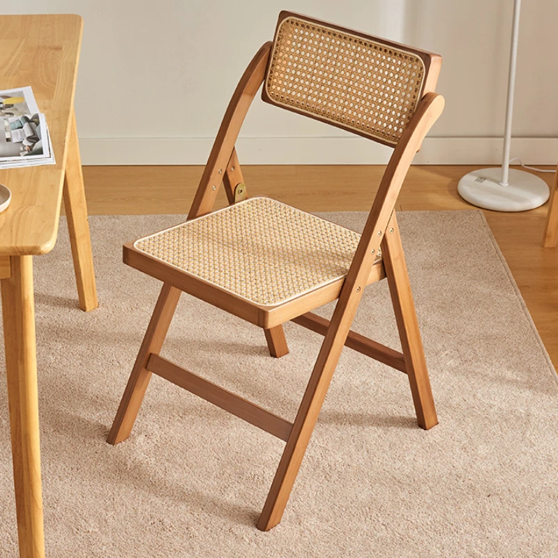 Woven Chair Rattan Weaving bamboo Dining Chair Home Modern Lounge Living Room Comfort Bench with Backrest Nordic Furniture