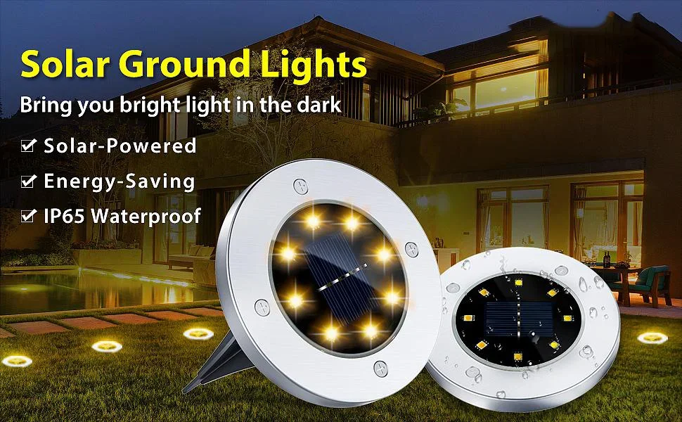 Description Picture 3 of itemLED Solar Powered Lawn Lamp IP65 Waterproof Courtyard Decoration Floor Lamp Channel Landscape Lamp Underground Deck Spotlight
