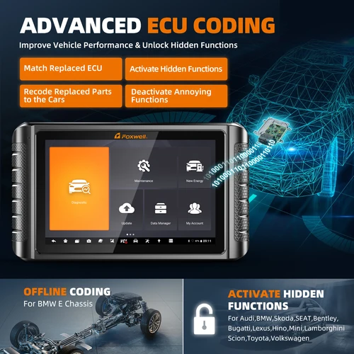 2023 FOXWELL 자동차 스캐너, 양방향 제어 가이드 기능, OE 모든 시스템 OBD2 자동차 진단 도구, NT1009 ECU 코딩 3