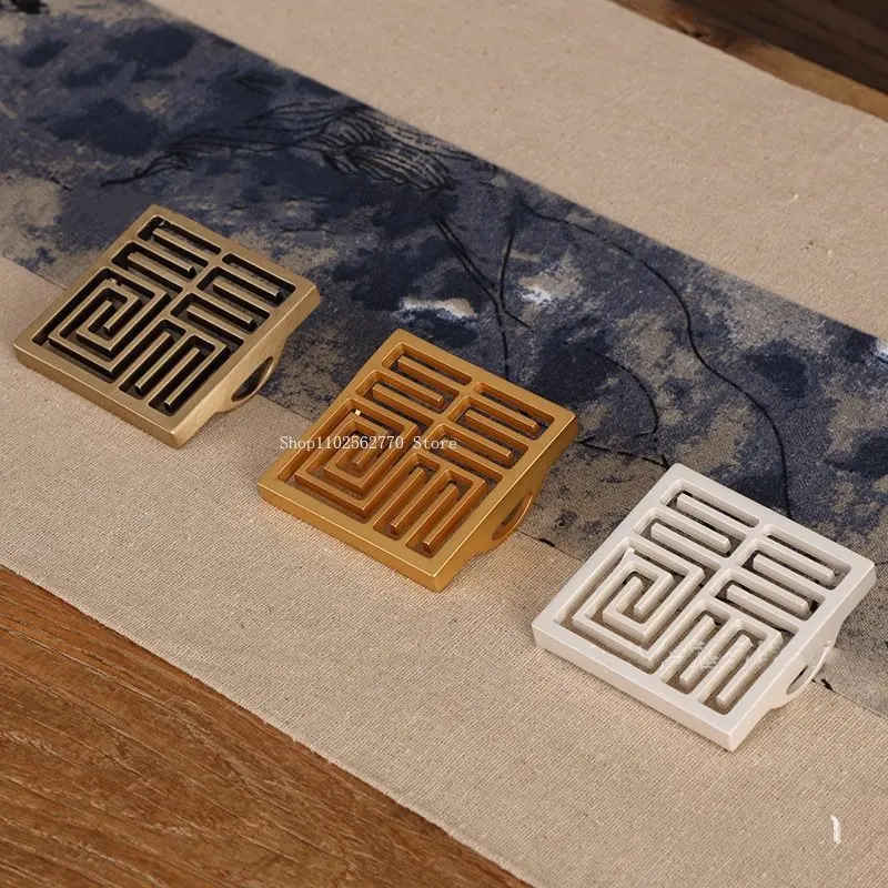 앤티크 사각 인센스 씰 몰드, 순수 구리 인센스 도구, DIY 가정용 실내 인감, 인센스 마찰 용품 도구, 6 cm 