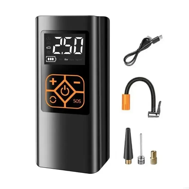 B5XD Motorcycles Wireless Air Compressor Pump Car Tyre Pump Inflator Electric-Compact