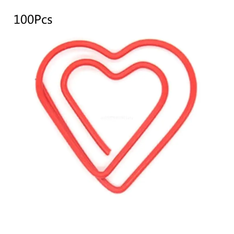 100 조각 심장 종이 클립 바인딩 파일 Dropship에 대 한 금속 클립 파일 홀더 클립