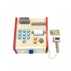 Simulation Market Shopping Cash Register Credit Card Machine Wooden Simulation ATMs Model Children Play House Toys Gift Set 6